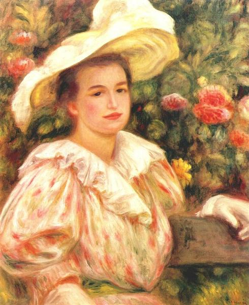 Signora con cappello bianco - 1895