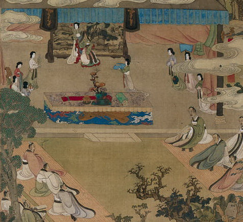 Lady Xuanwen Jun, udzielając instrukcji na temat klasyki (szczegół) - 1638