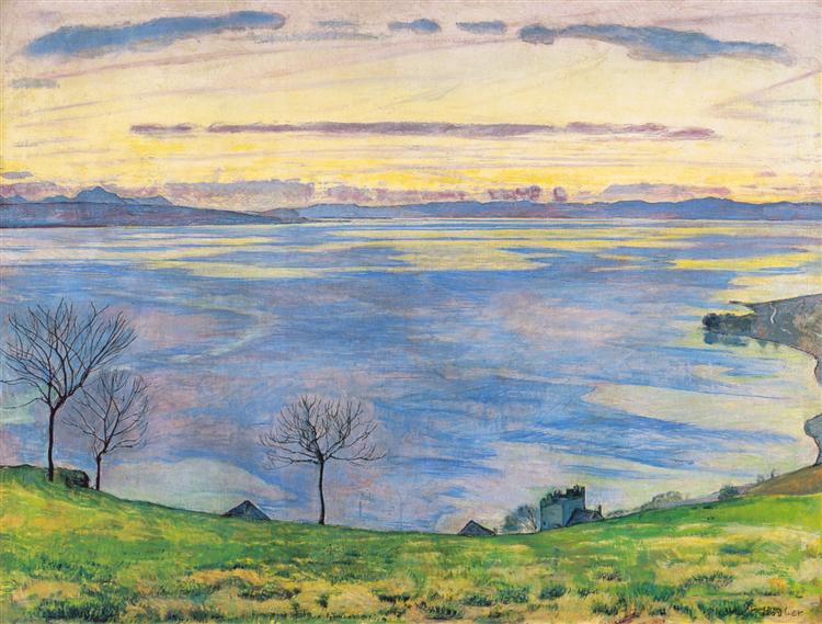 Chexbres'teki Sunset'te Lake Leman - 1895