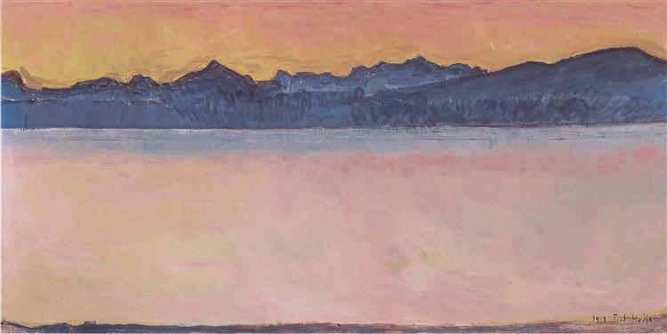 Lago Leman with Mont Blanc at dawn - 1918