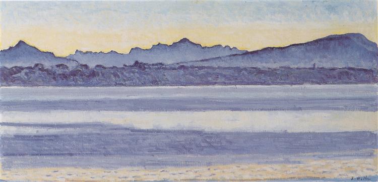 Lago Leman with Mont Blanc in the morning light - 1918