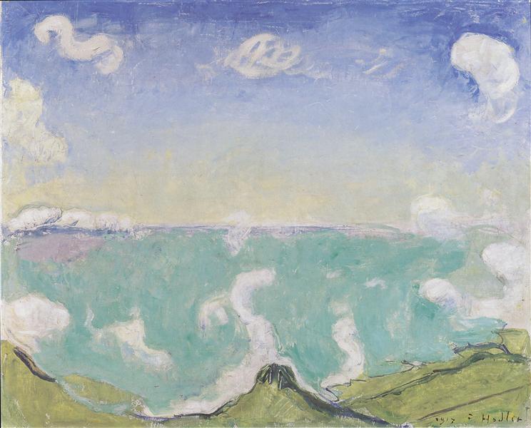 Caux Landscape med växande moln - 1917