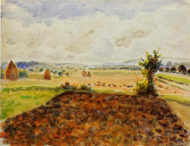 Krajobraz w Eragny - Clear Time - 1890