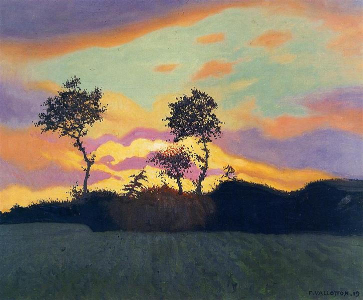 Landschaft bei Sonnenuntergang - 1919