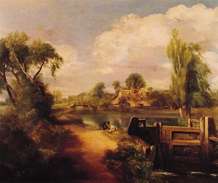 Paysage: pêche aux enfants - 1813