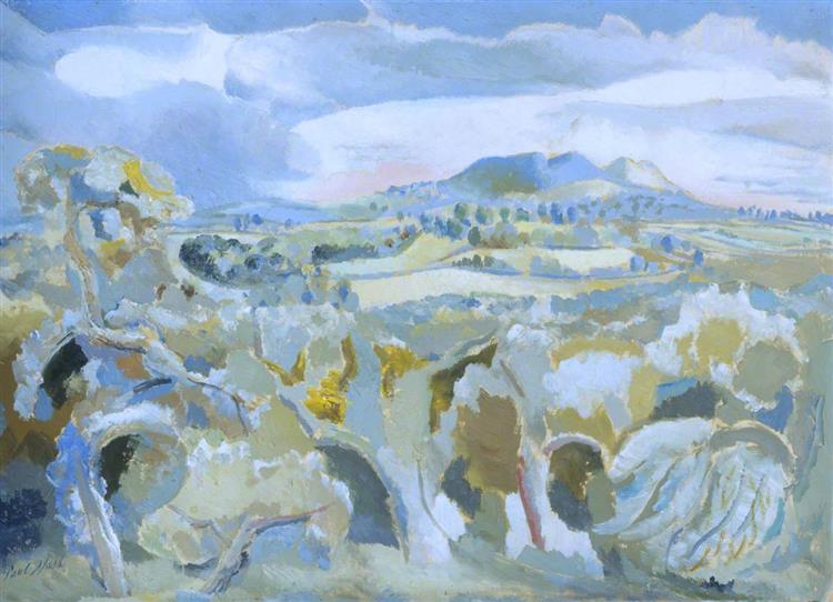 Paysage de distance de Malvern - 1943