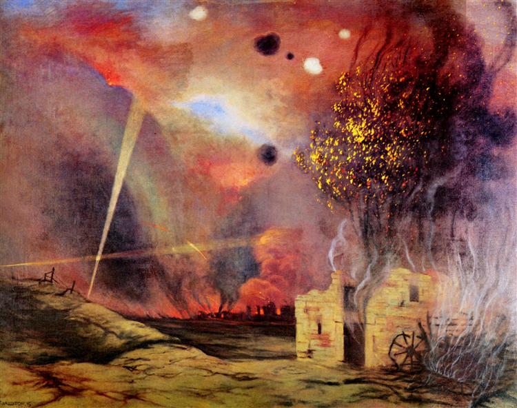 Paisagem entre ruínas e incêndios - 1914