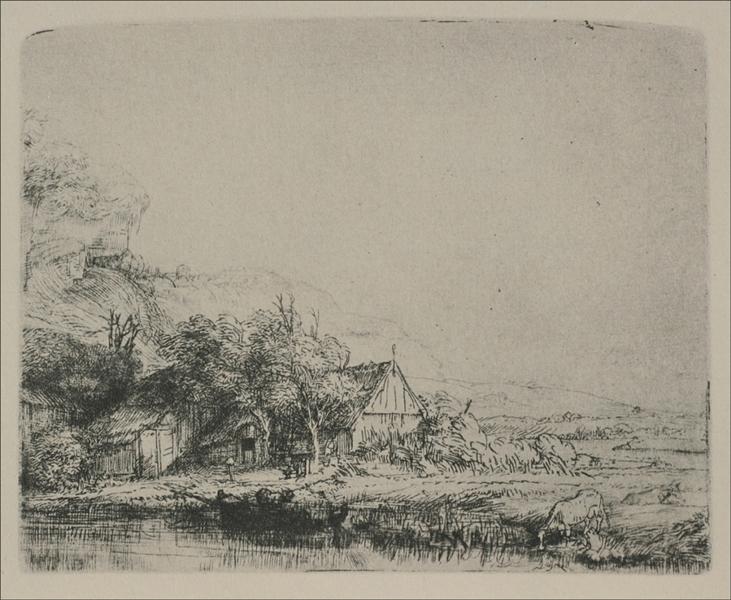 Paisaje Con Una Vaca Bebiendo - 1649