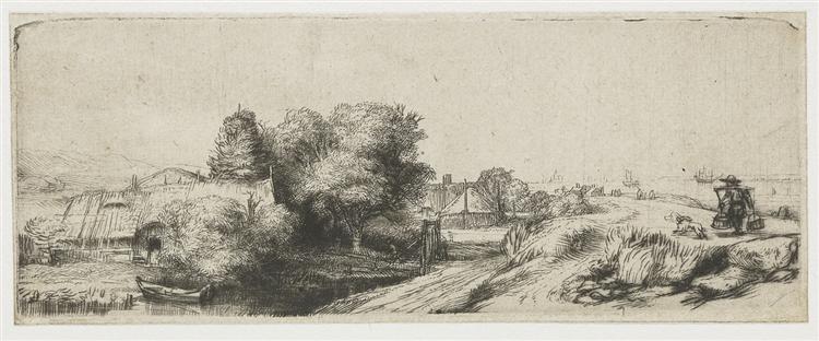 Landschaft mit einem Fischer - 1652