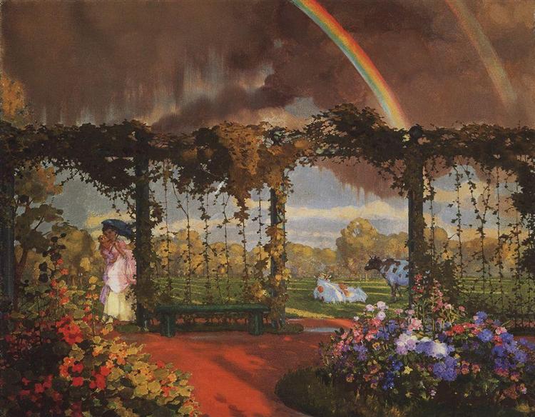 Landschaft mit einem Regenbogen - 1915