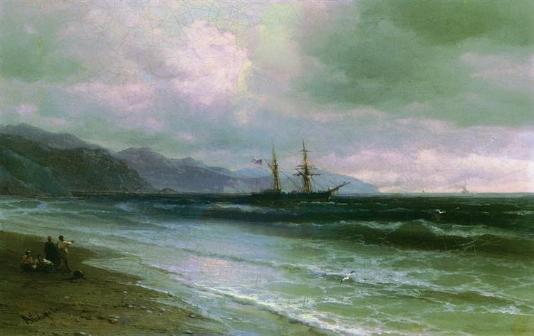 Landscape with schooner - 1880