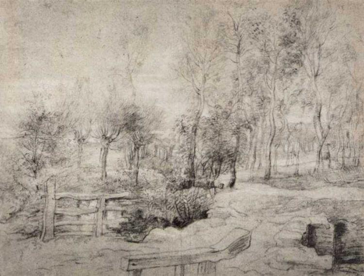 Paysage avec arbres - 1640