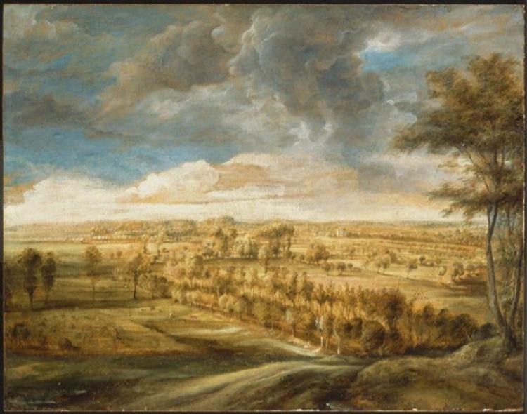 Landscape with an avenue of trees