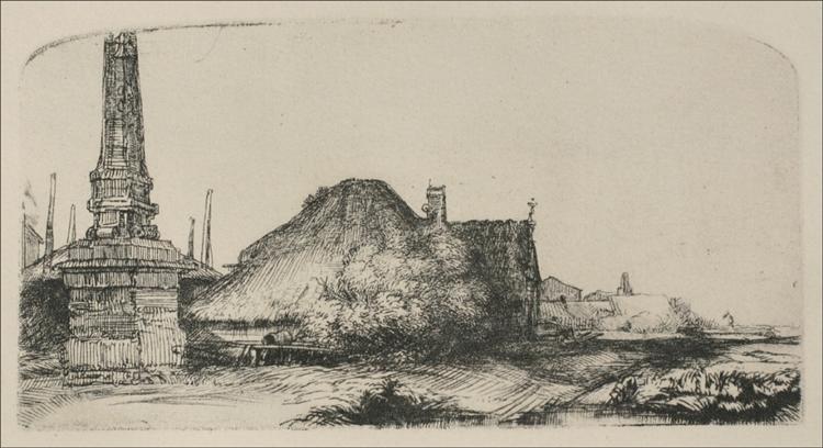 Landschaft mit Obelisk - 1650