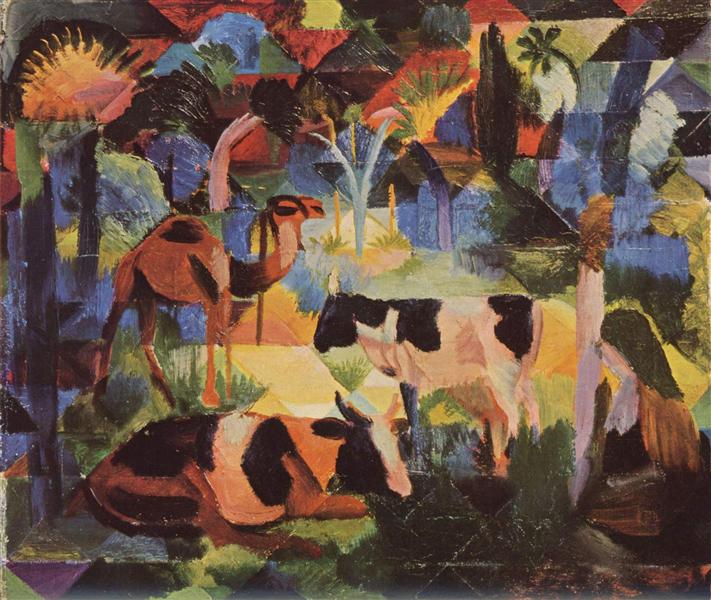 Landscape with cows and camels - 1914,