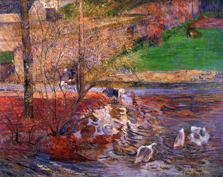 Landscape with Geese - 1888