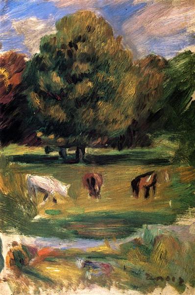 Landscape with horses