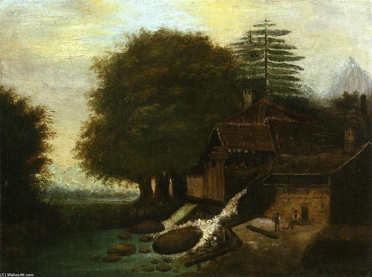 Paysage avec moulin - 1860