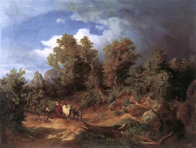 Paesaggio con carrello - 1851