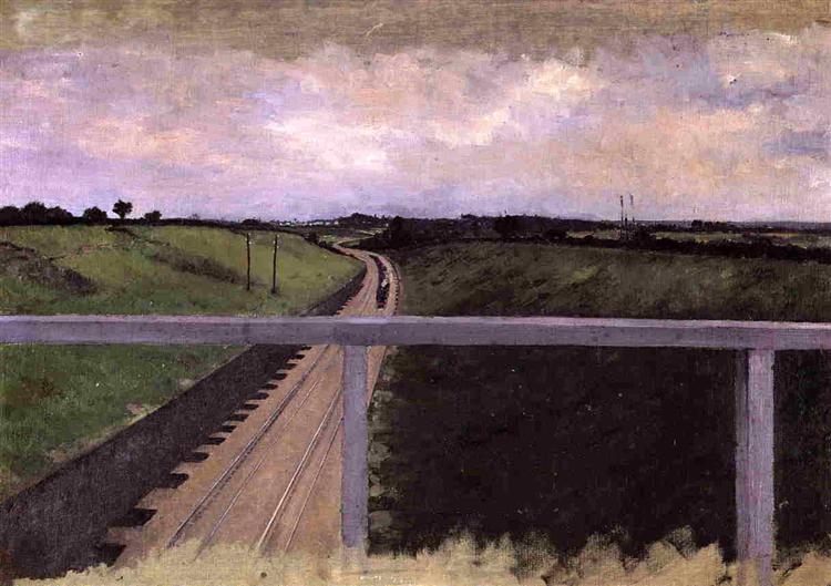 Landscape with railroad tracks - 1872