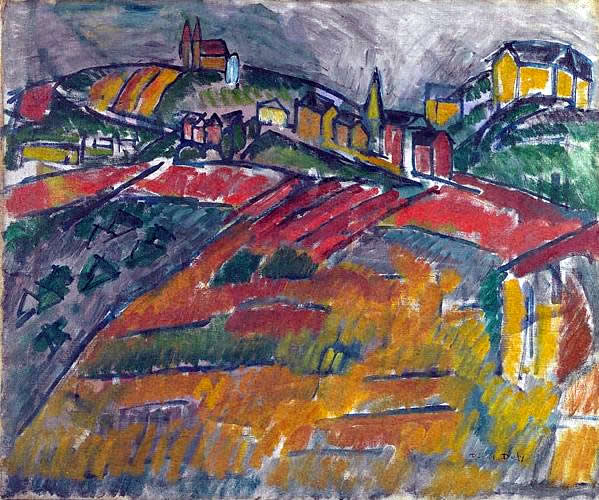 Paysage avec rouge et jaune - 1908