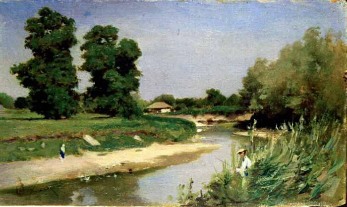 Landscape with river and trees