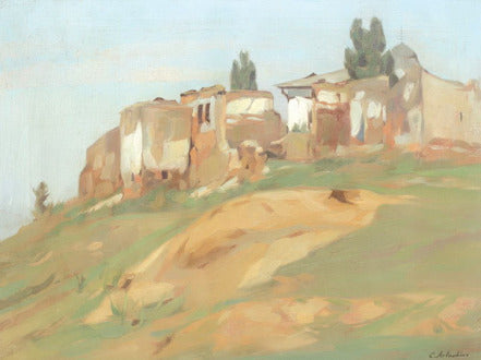 Paysage avec des ruines