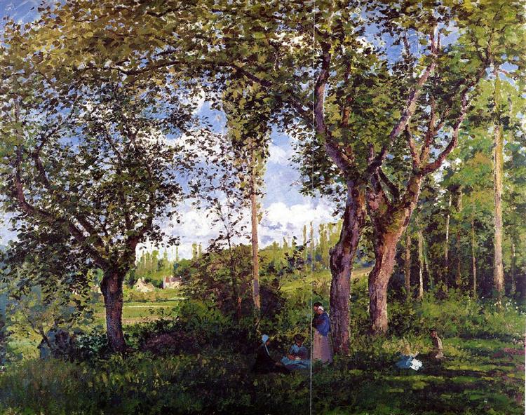 Landscape with Prams Relaxing Under the Trees - 1872