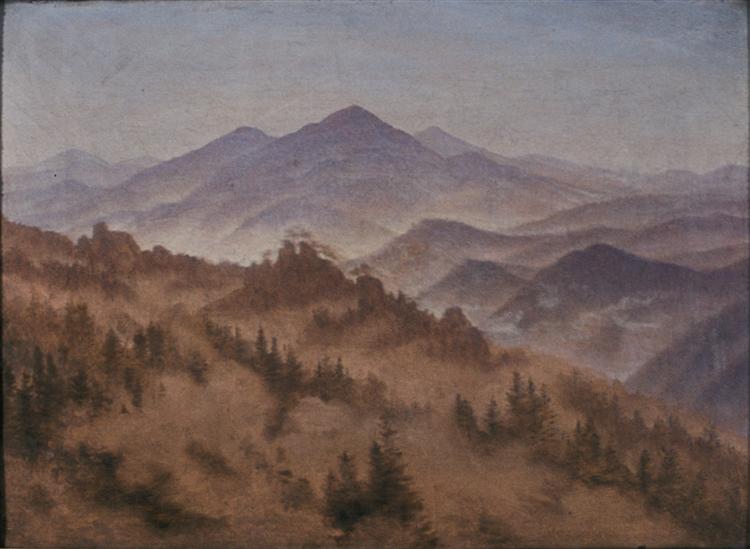 Paisagem com Rosenberg na Bohemia Suíça - 1835