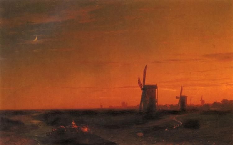 Landscape with wind mills