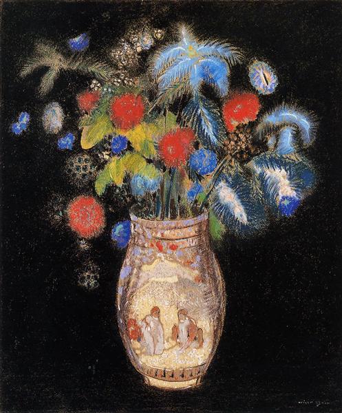 Grand bouquet sur fond noir - 1910