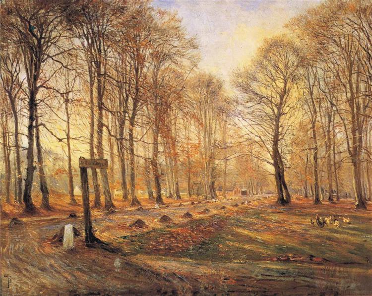 Autumn Finals in the Jægersborg de Cereval Park - Norte de Copenhagen - 1886