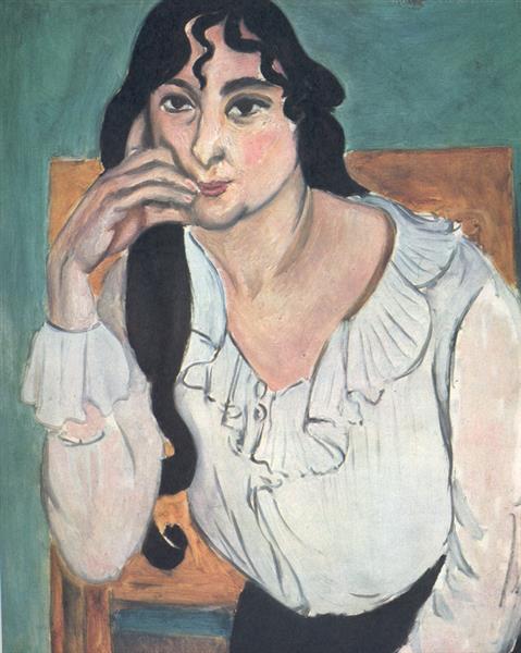 Laurette mit einer weißen Bluse 1917