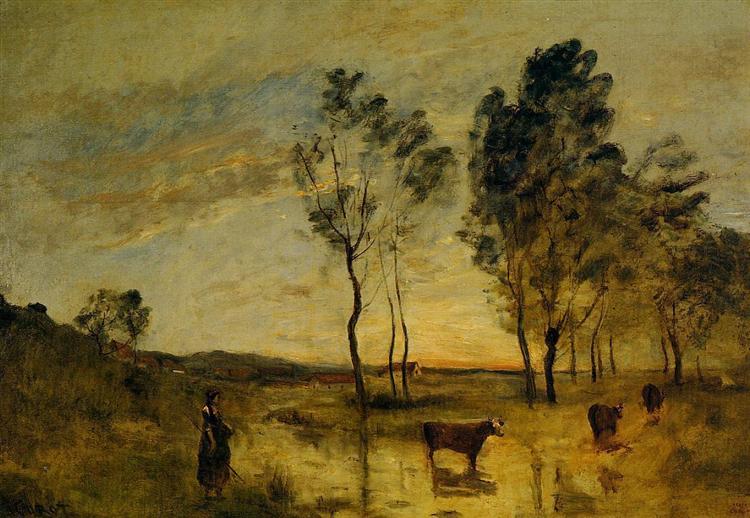 Le Gue (Cows on the banks of the Gue) - 1875