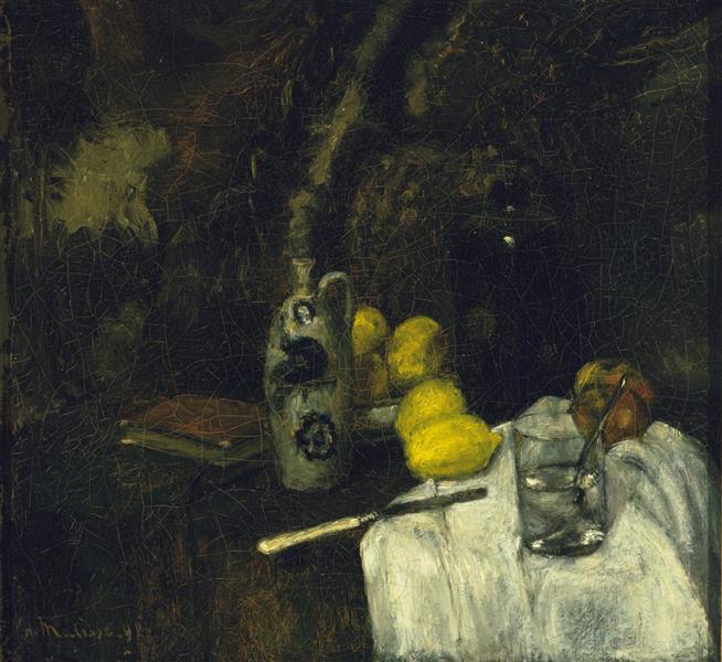 Lemons and Bottle of Dutch Gin 1896 