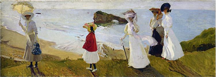 Caminhe para o farol de Biarritz - 1906