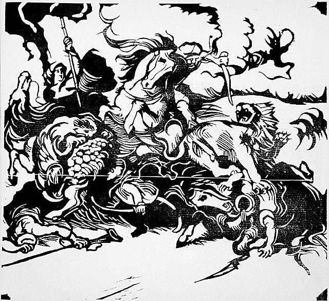 Lion Hunt (po Delacroix) - 1913