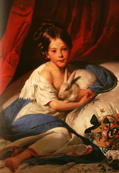 Little Bertha von Neuhaus med en hare - 1830