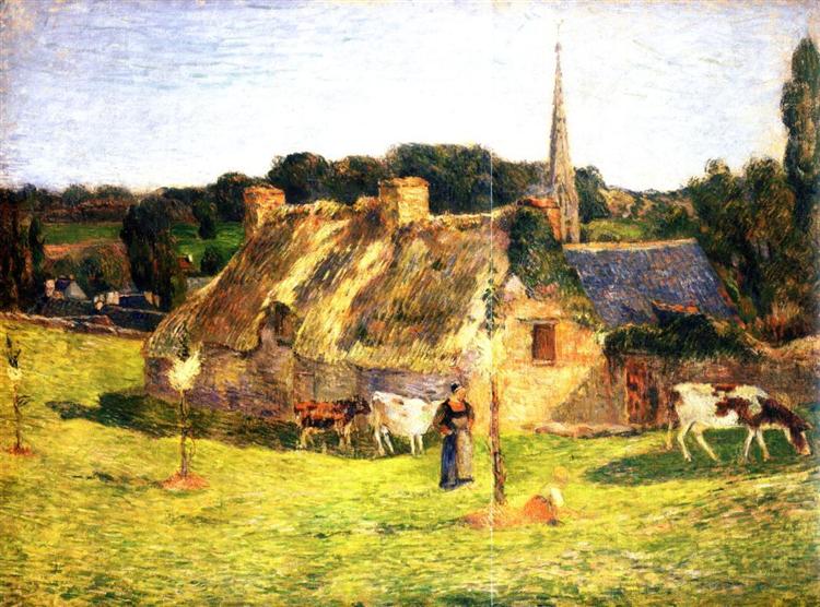 Il campo di Lollichon e la chiesa di Pont -Aven - 1886