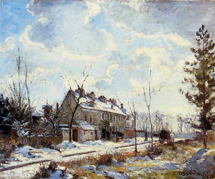 Effet de la neige sur la route Louveciennes - 1872