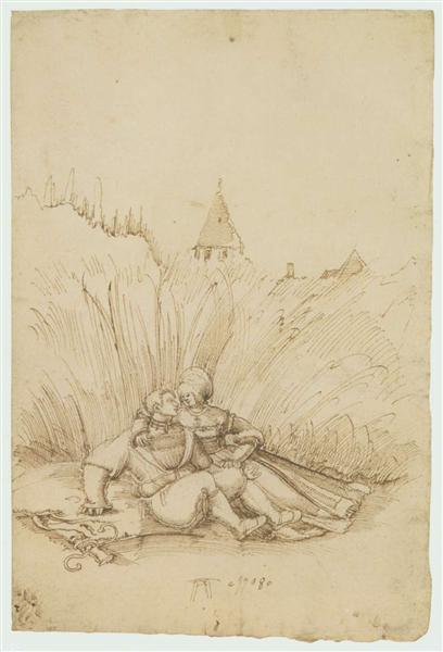 Lovers in a hay field - 1508