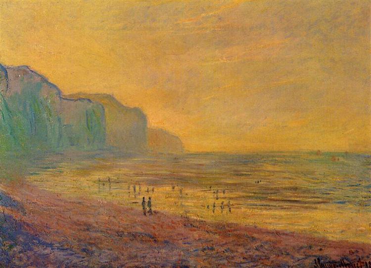 Marée basse à Pourville - Temps brumous - 1882