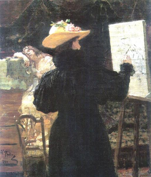 MK Tenisheva bei der Arbeit - 1897