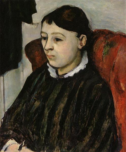 Madame Cezanne Con Un Traje A Rayas - 1884