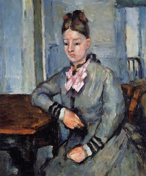 Madame Cezanne Apoyada En Una Mesa - 1873