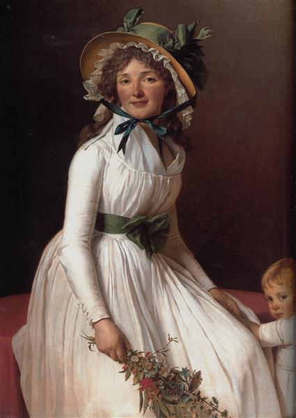 Madame Pierre Seriziat (single Emilie Peoul) avec son fils - Emile - 1795