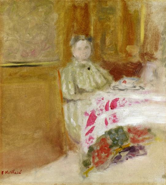 Madame Vuillard na stole - 1900