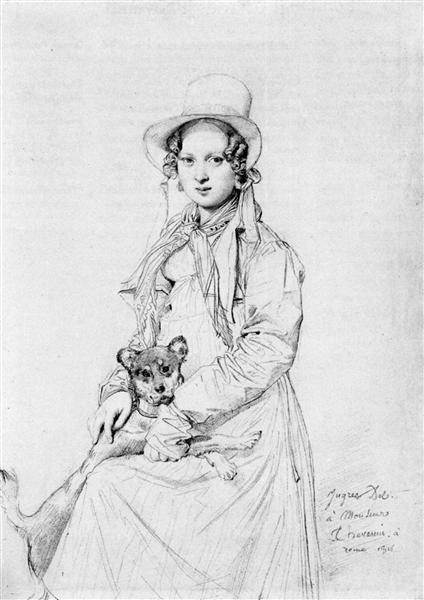 Mademoiselle Henriette Ursule Claire - forse Thevenin - e il suo cane Trim - 1816