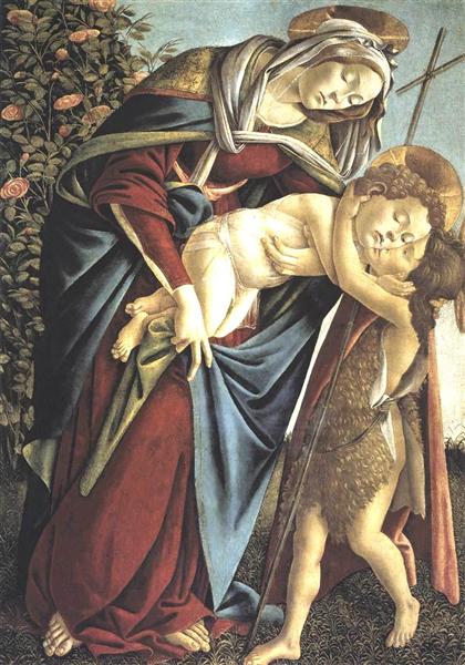 La vierge avec l'enfant et le jeune San Juan Bautista - 1495