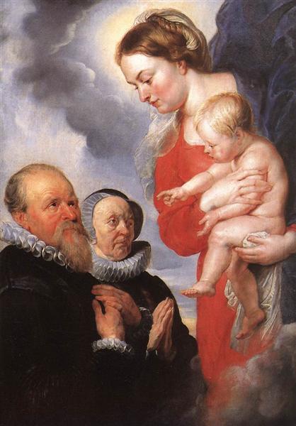 The Virgin and the Child with the donors Alexandre Goubeau and his wife Anne Antoni - 1604